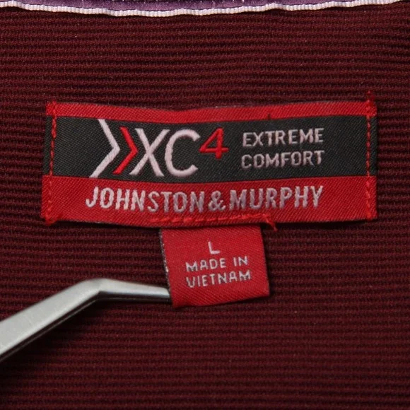 Johnston & Murphy XC4 Pullover Shirt Mens Large Maroon Quarter Zip Stretch - Picture 4 of 11